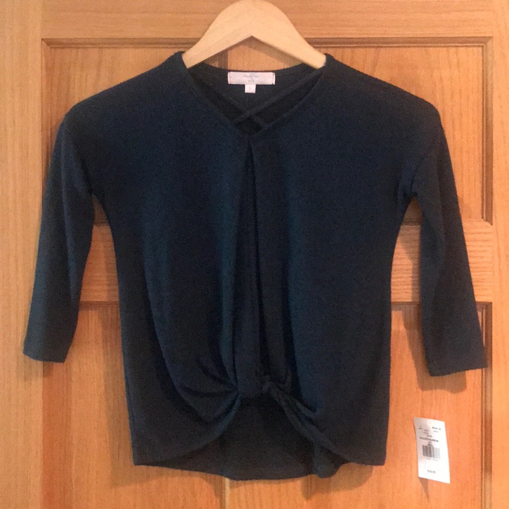 MOA MOA black teal green sweater NWT size S